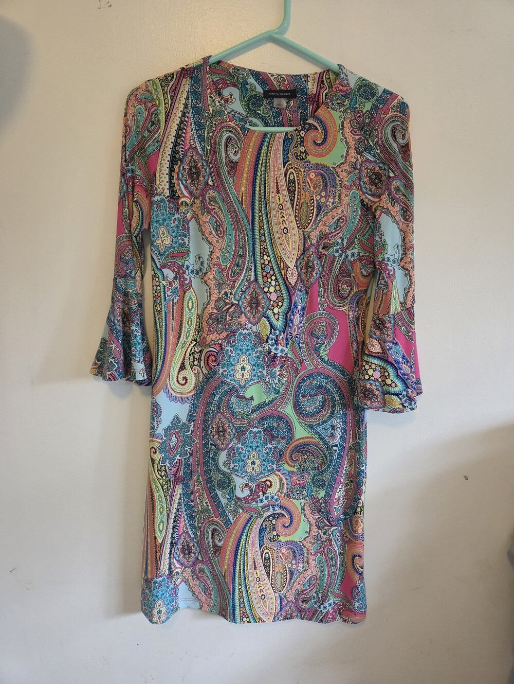 Tommy Hilfiger Multicolor Paisley Bell Sleeve Dress Women’s Size 4